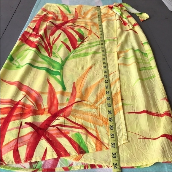 Jams World Vintage Rush Rushes Palm Print Maxi Wrap Skirt - Picture 9 of 10